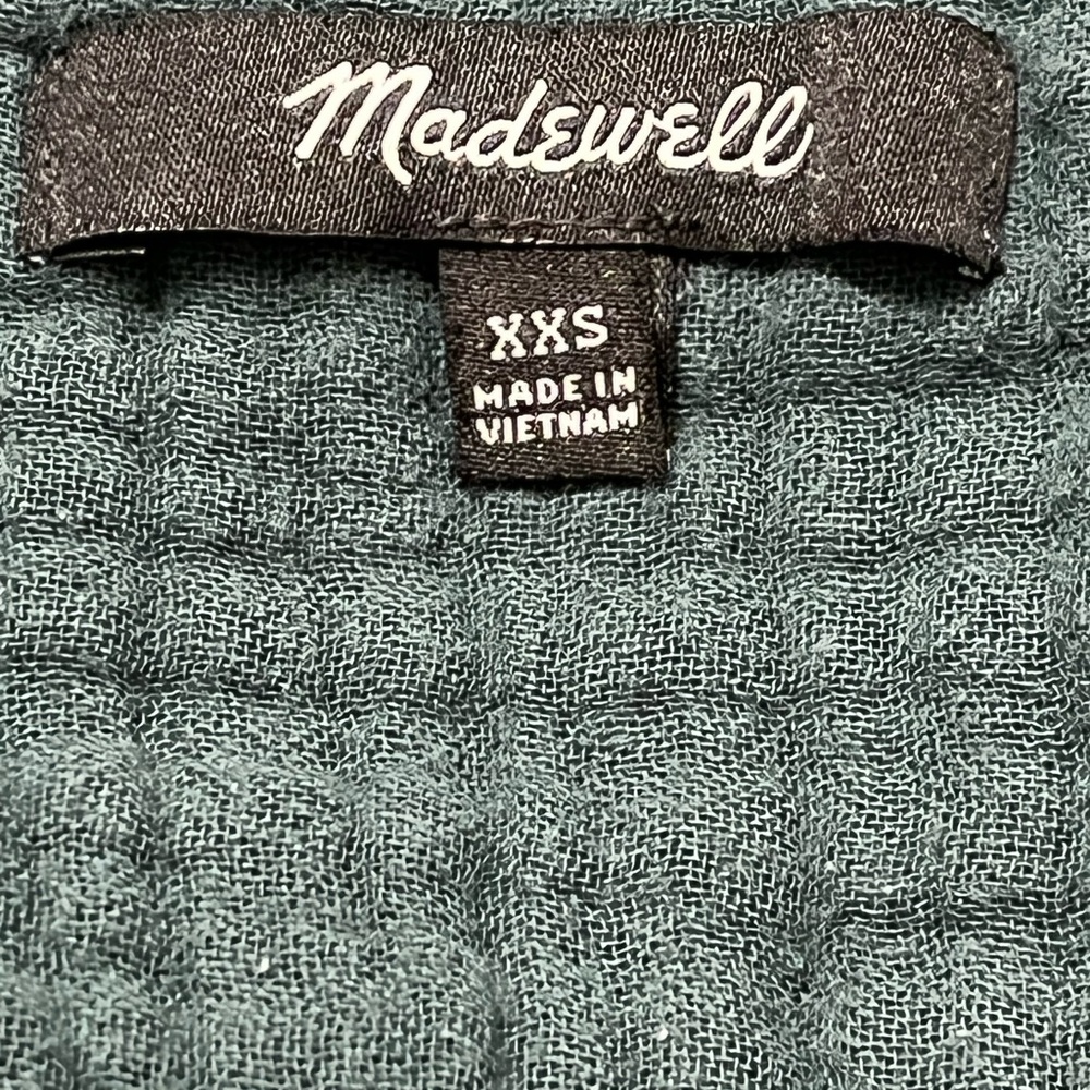 Madewell Dark Green Button-Up Blouse - Picture 9 of 10